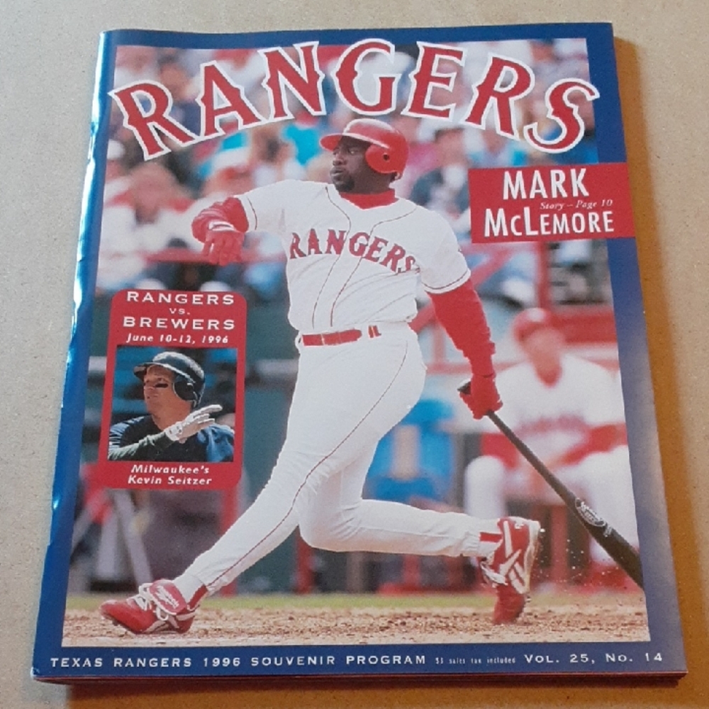 Texas Rangers 1996 MLB Souvenir Game Program
